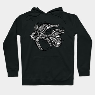 Black and White Print of Exotic Fish Hoodie